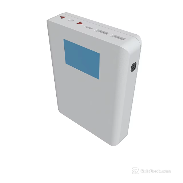 White Electronic Device With Blue Screen And Interface Components 3d model 