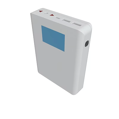 White Electronic Device With Blue Screen And Interface Components 3d model