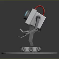Silver Robot With Blue Eye Red Yellow Wires Tracks Base Engraved What Is My Purpose
