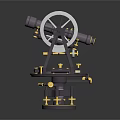 Vintage Astronomical Instrument With Brass Telescope Tube Calibrated Dial And Stable Metal Base