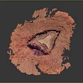 Stunning Red Natural Landscape Featuring Heart Shaped Depression And Vibrant Terrain