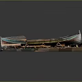 Wooden Water Boat With Green And Brown Hull And Interior Seats Design