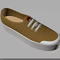 Brown Canvas Casual Shoes With White Sole And White Laces Design