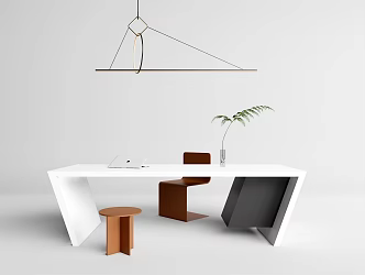 Modern Desk Chair Simple Desk Chair Combination 3d model