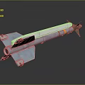 Tactical Missile Weapon With Metallic Body Orange Stripes And Tail Fins