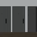 Three Modern Grey Security Doors With Contemporary Lock And Interior Design 3d model