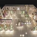 Lingerie Store Interior With Green Bras White Panties On Display Racks Modern Lighting And Plants