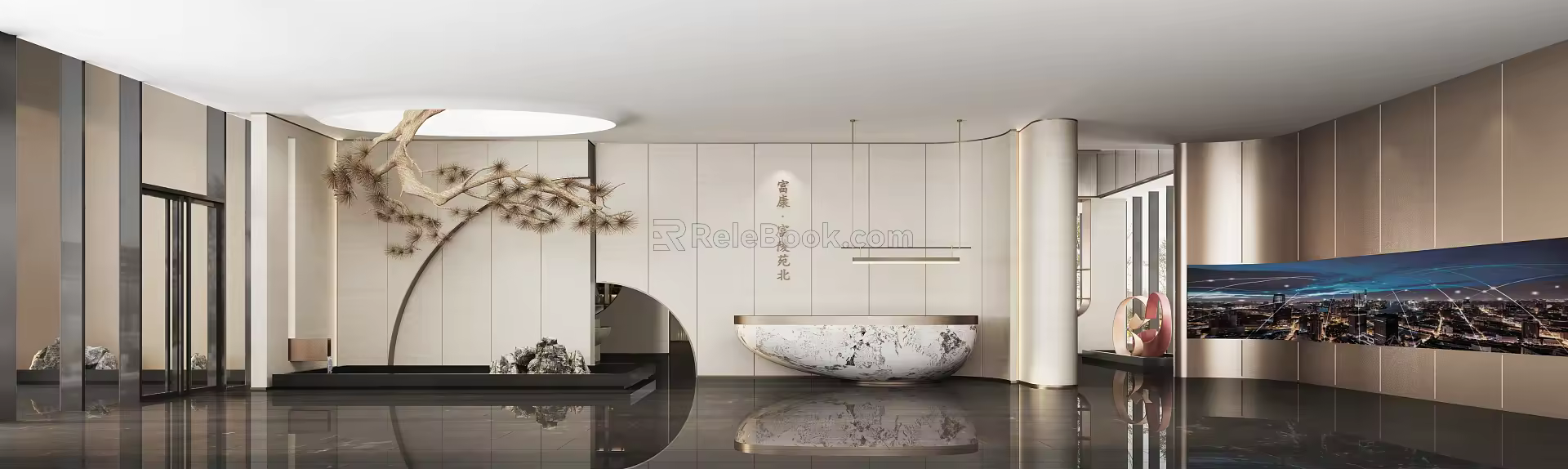 Modern Front Desk Sales Department Front Desk 3d model