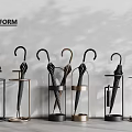 Stylish Poliform Umbrella Stands With Modern Metal Frames And Hanging Umbrellas