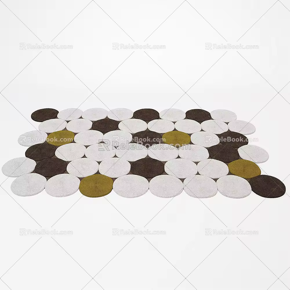 Modern Shape Carpet Mosaic Carpet 3d model
