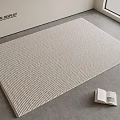 Woven Square Rug With Open Book On Gray Floor By Window Blinds 3d model