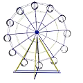 Outdoor Ferris Wheel Amusement Equipment Design With Cabins And Metal Framework