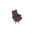 Brown Leather Office Chair with Ergonomic Armrests Adjustable Recline and Swivel Base