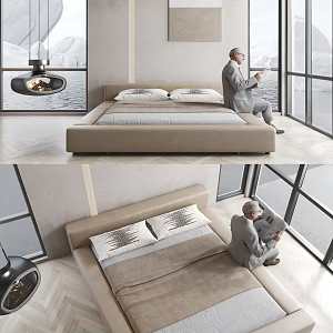 Modern NIDI Double Bed 3d model