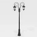 Vintage Black Outdoor Street Lamp Furniture With Double Lantern Design