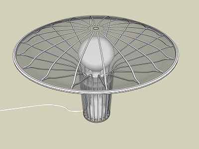 Modern Table Lamp With Metal Mesh Lampshade And Light Bulb Design 3d model