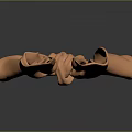 Elegant 3D Rendered Orange Bow With Soft Fabric On Dark Background