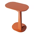Modern Orange Side Table With Oval Shaped Top And Stylish Base 3d model