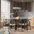 Minimalist Living And Dining Room Interior With Gray Sofa Dining Table Large Windows And Wooden Flooring