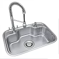 Stainless Steel Kitchen Sink with Faucet and Drainer Rack for Modern Home Kitchen Cleaning