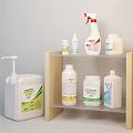 Bathroom Small Cleaning Items With Spray Bottles And Solution Containers In Various Sizes 3d model