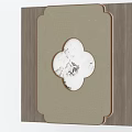 Clover Shaped White Marble Decor Background Wall With Wooden Frame And Beige Panel 3d model
