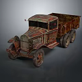Rusty Old Vintage Truck With Worn Out Body And Open Cargo Bed