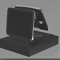 Modern Dual Screen Cash Register Terminal Device For Retail Use On Stand