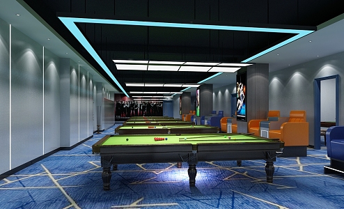 Modern Billiards Room Billiards Hall Mahjong Room 3d model