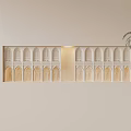 Cream wind plaster wall lamp embedded wall lamp 3d model