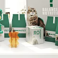 Cat Accessories And ROI Product Boxes With Green Pet Bowl Cat Scratcher