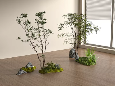 Landscape tree combination moss 3d model
