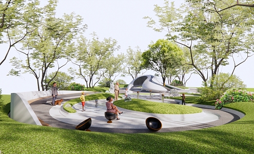 Modern children's play area 3d model