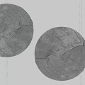 Modern Gray Circular Textured Wall Decor with Natural Patterns for White Wall Interior 3d model