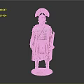 Roman Soldier Figurine With Detailed Armor Helmet Shield And Red Cape