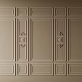 Plaster Moldings With Regular Arrangement And Carved Decorations On Beige Wall Rectangular Panels 3d model