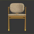 Modern Wooden Chair With Light Pink Fabric Cushion And Comfortable Backrest