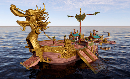 Chinese Boat Race Dragon Boat Race 3d model