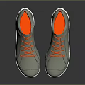 Gray Casual Sneakers With Red Laces Red Lining And White Sole For Comfortable Wear