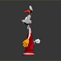 Cartoon Rabbit Character With Pink Ears Red Overalls Yellow Gloves And Blue Bow Tie