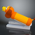 Cute Dog Shaped Stapler with Orange Yellow Brown Body and White Base Household Item