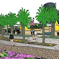 Modern Architectural Landscape Design With Water Features Green Spaces And Walkways