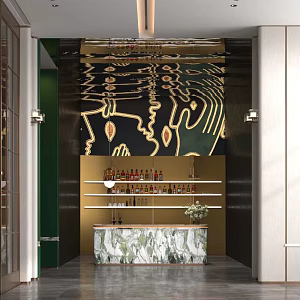 Modern Front Desk Restaurant Front Desk Bar KTV Front Desk Reception Desk Reception Desk Cashier 3d model