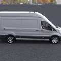 Silver Ford Cargo Van With Modern Design And Spacious Cargo Area 3d model