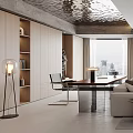 Modern Living Room Interior Design With Sofa Coffee Tables Large Windows And Pendant Light Rug