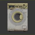 Vintage White Washing Machine With Gold Accents Classic Dials And Retro Style