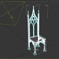 Black Gothic Style Leisure Chair With Pointed Spire And Ornate Carvings