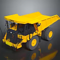 Yellow TR100 Heavy Duty Dump Truck With Large Tires And Black Details