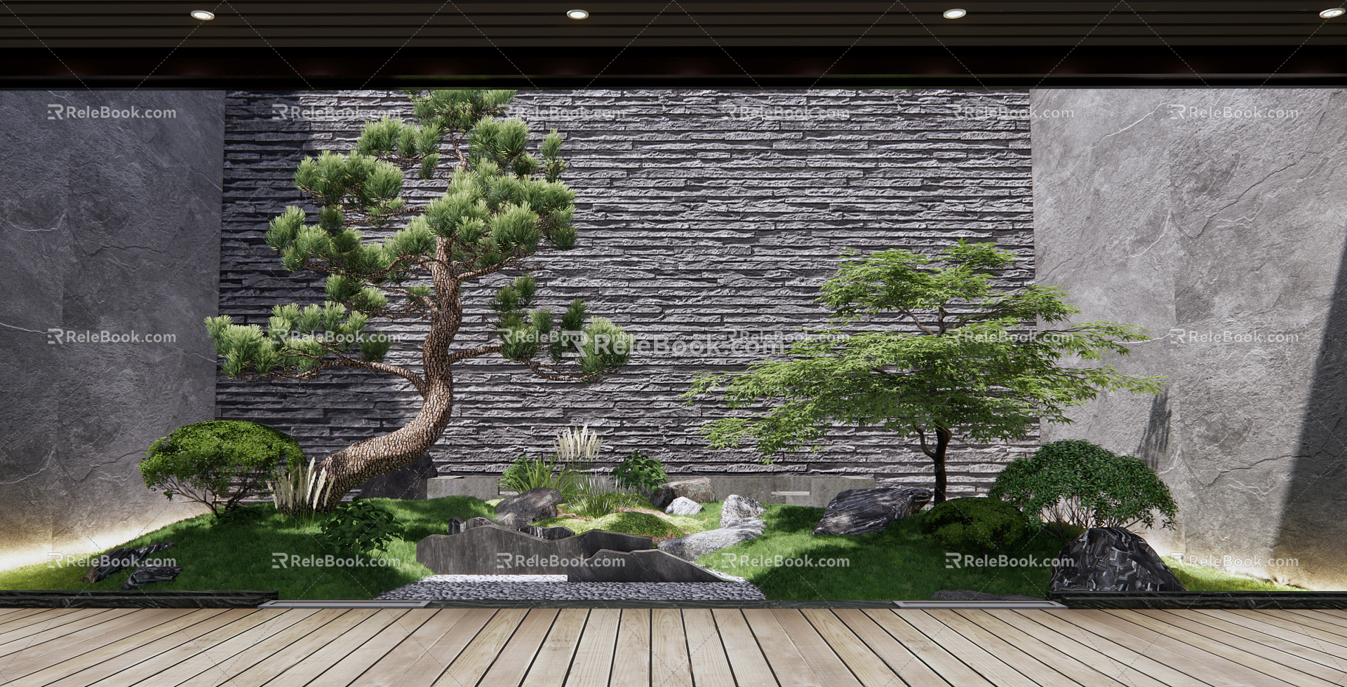 New Chinese style landscape sketch courtyard landscape model