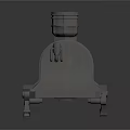 Industrial Mechanical Equipment With Cylindrical Top And Support Base Structure